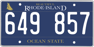 RI license plate 649857
