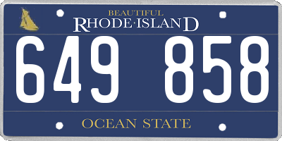 RI license plate 649858