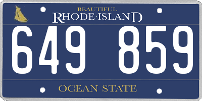 RI license plate 649859