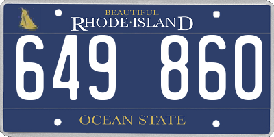 RI license plate 649860