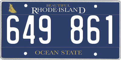 RI license plate 649861