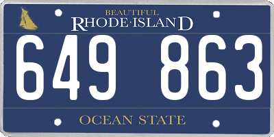 RI license plate 649863