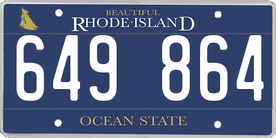 RI license plate 649864