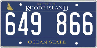 RI license plate 649866
