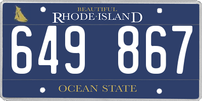 RI license plate 649867