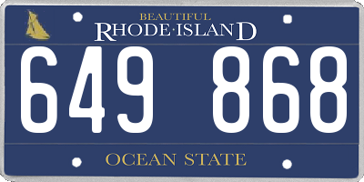 RI license plate 649868