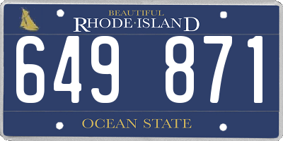 RI license plate 649871