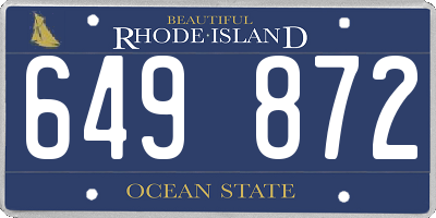 RI license plate 649872