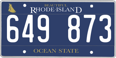 RI license plate 649873