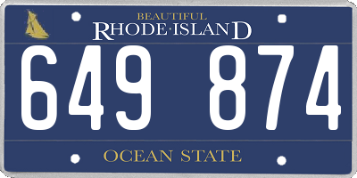 RI license plate 649874