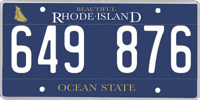 RI license plate 649876