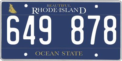 RI license plate 649878