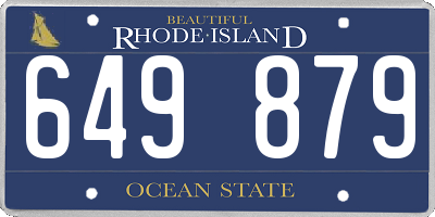 RI license plate 649879