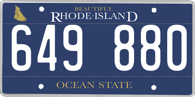 RI license plate 649880