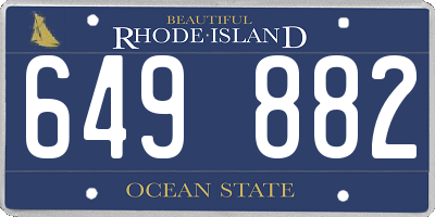 RI license plate 649882