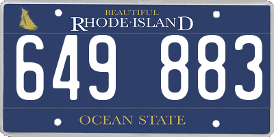 RI license plate 649883