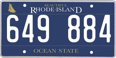 RI license plate 649884