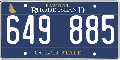 RI license plate 649885
