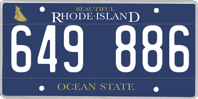 RI license plate 649886
