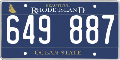 RI license plate 649887