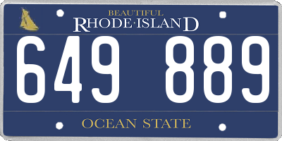 RI license plate 649889