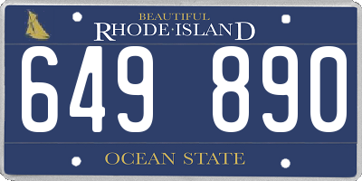 RI license plate 649890