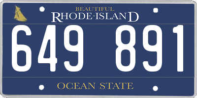 RI license plate 649891