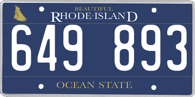 RI license plate 649893