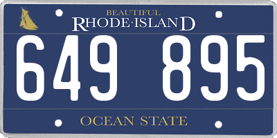 RI license plate 649895