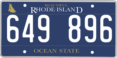 RI license plate 649896