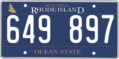 RI license plate 649897