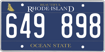 RI license plate 649898