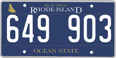 RI license plate 649903