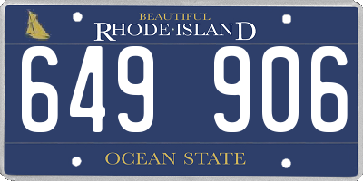 RI license plate 649906