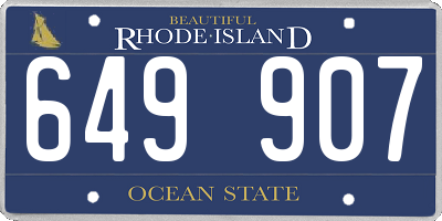 RI license plate 649907