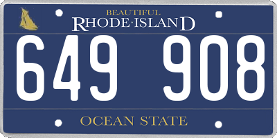 RI license plate 649908