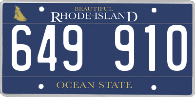 RI license plate 649910