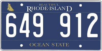 RI license plate 649912