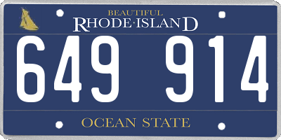RI license plate 649914