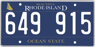 RI license plate 649915