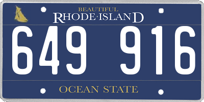 RI license plate 649916
