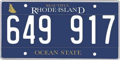 RI license plate 649917