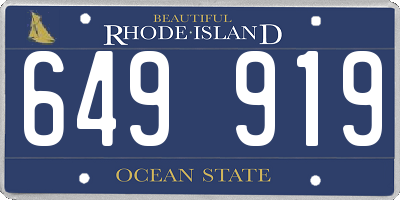 RI license plate 649919