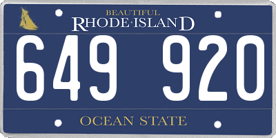 RI license plate 649920