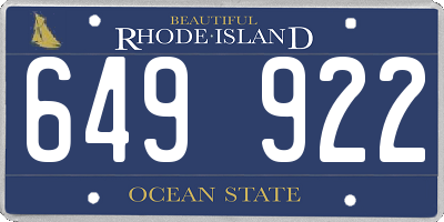 RI license plate 649922