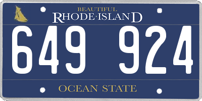 RI license plate 649924