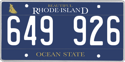 RI license plate 649926