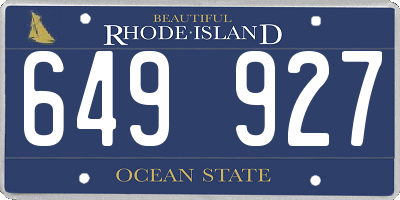 RI license plate 649927