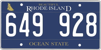 RI license plate 649928