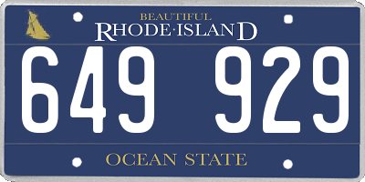 RI license plate 649929